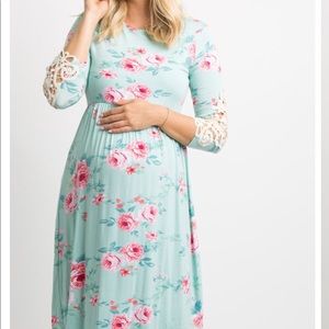 Mint Green Floral Maternity Dress